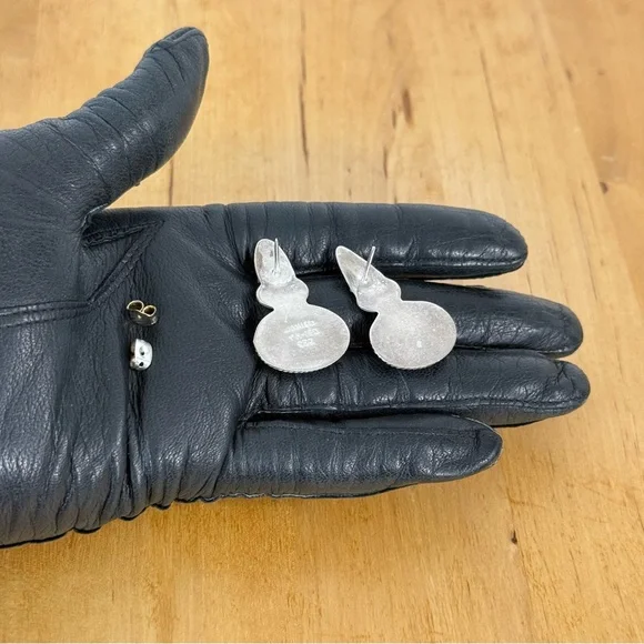 Vintage Taxco Mexico Sterling Silver Pierced Earrings Sugilite Mexico TM-180 925 - Picture 8 of 12